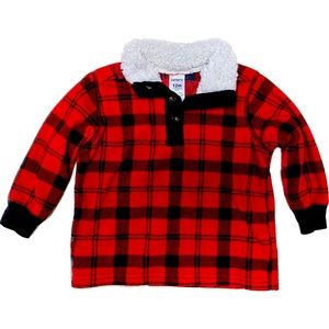 12 Months NEW Carter’s Baby Boy Buffalo Plaid Fleece Pullover Top